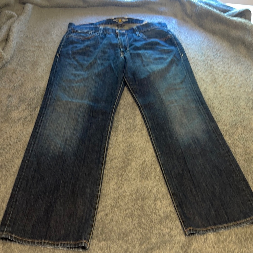 Lucky Brand Jeans Womens Sz 34/30 Mid Rise Authentic Skinny Dark Wash Denim Blue
